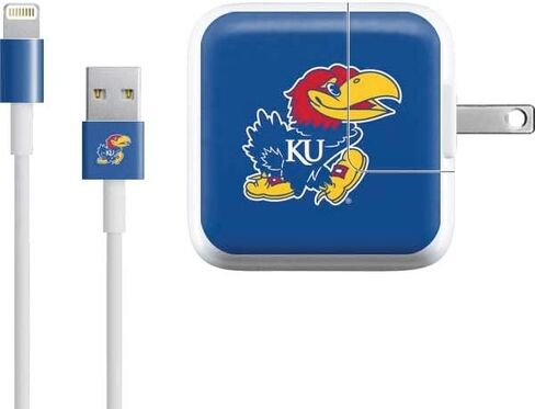 Skinit Decal Other Skin Compatible with iPad Charger (10W USB) - Officially Licensed College Kansas Jayhawks Mascot Outline Design in Saudi Arabia