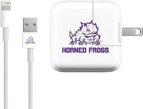 Skinit Schinit Skin Other Gonting متوافق مع iPad Charger (10W USB) - ضفادع قرنية مرخصة رسميًا College Horned TCU Design in Saudi Arabia
