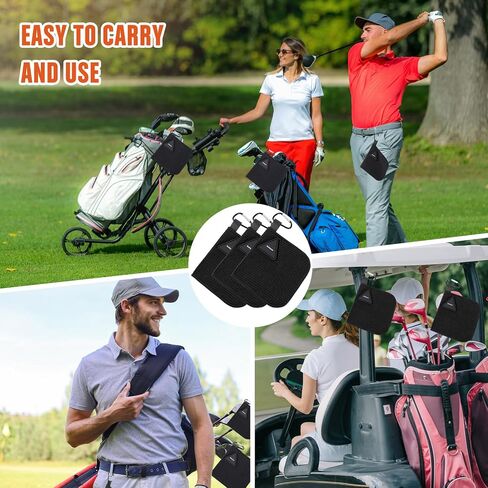 Batiyeer 3 Pack Small Magnetic Golf Towels Gift for Men 5.5 x 5.5 Inch Microfiber Waffle Material with Clip Pocket Golf Towel with Magnet for Carts Fall Camping Club Men Women(Black) in Saudi Arabia