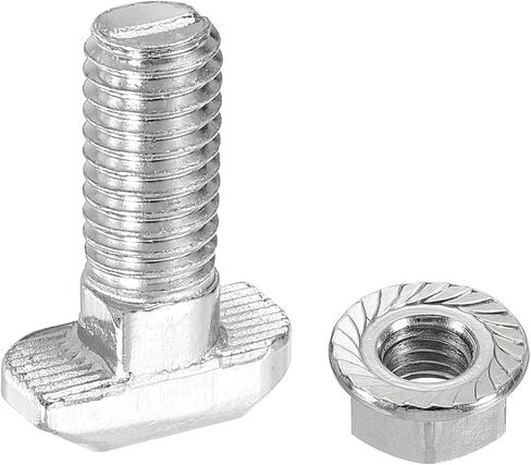 uxcell 8Pcs t Slot Drop-in Bolt, M8 x 50mm T-Slot Bolts Carbon Steel t Shape Stud Sliding Screw Hammer Head T-Bolt for Standard 4040 Series Aluminum Profile in Saudi Arabia
