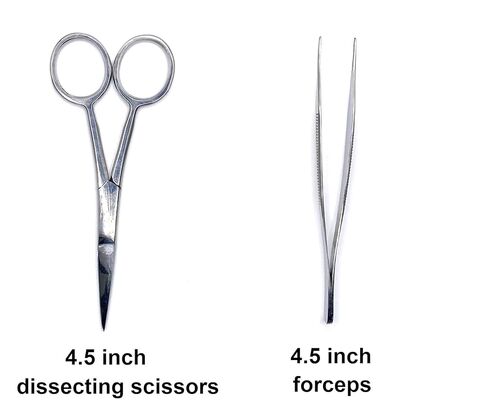 25 Piece Dissecting Kit Including Scissors, Forceps, Scalpel, Teasing Needle, and Probe in Plastic Case for Anatomy Lab, Biology, Medical Students, and General Dissection in Saudi Arabia