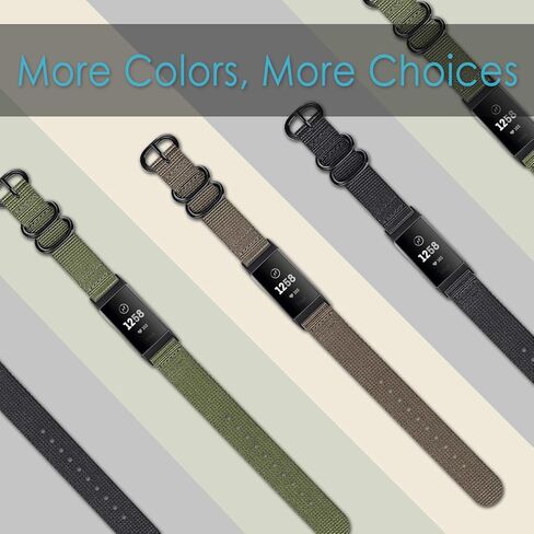 FINTIE Bands Compatible with Fitbit Charge 4 3 3SE, Soft Woven Nylon Sports Band Replacement Strap (Black) in Saudi Arabia