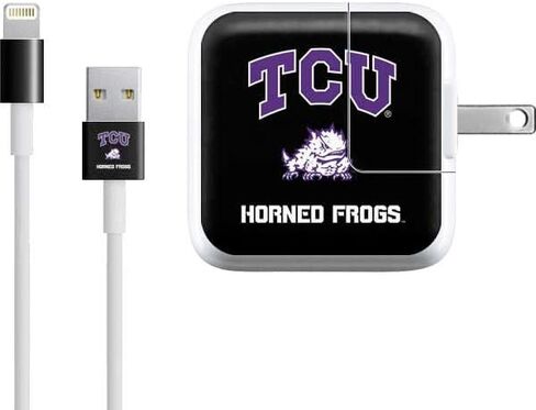 Skinit Decal بشرة أخرى متوافقة مع Apad Charger (10W USB) - تصميم شعار TCU Horned Frogs المرخصة رسميًا in Saudi Arabia