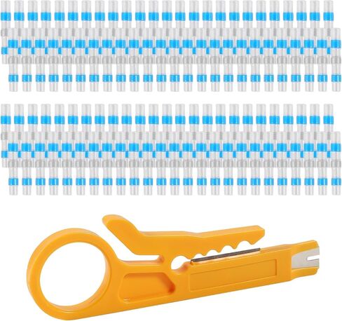 100pcs AWG 22-18 موصلات بعقب التقلص الحراري الموصلات سلك لحام سلك سلك موصل لصق الأنبوب المقاوم للماء للموصل in Kuwait