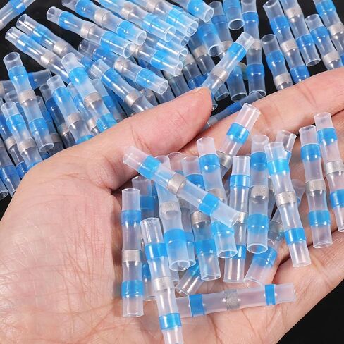 100pcs AWG 22-18 موصلات بعقب التقلص الحراري الموصلات سلك لحام سلك سلك موصل لصق الأنبوب المقاوم للماء للموصل in Kuwait