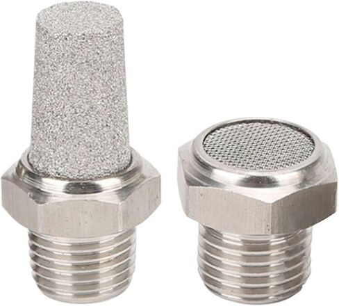 304 من الفولاذ المقاوم للصدأ ، نهاية كاتم الصوت المدببة ، خيط BSL Thread M5 1/8 "1/4" 3/8 "1/2" موصل مرشح الهواء الصامت ضوضاء عادم (رأس مسطح ، 1/2 ") in Saudi Arabia