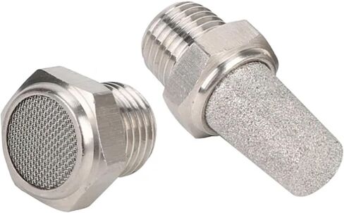 304 من الفولاذ المقاوم للصدأ ، نهاية كاتم الصوت المدببة ، خيط BSL Thread M5 1/8 "1/4" 3/8 "1/2" موصل مرشح الهواء الصامت ضوضاء عادم (رأس مسطح ، 1/2 ") in Saudi Arabia