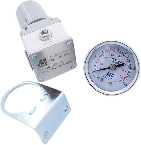 Air Pressure Regulator Type Pneumatic Tubular Regulator 1/8 1/4 MAR200-6/8A-10/4/2K Pressure Gauge and A Bracket(MAR200-6-2bar) in Saudi Arabia