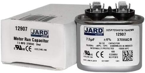 JARD 12907-7.5 UF MFD X 370 VAC يحل محل Genteq Oval Capacitor # C307L / 27L566 in Kuwait