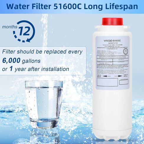 مرشح 51600C ، بديل لـ Elkay 51600C ، متوافق مع محطة زجاجة استبدال مرشح EZH2O ، بواسطة مرشح المياه المعتمد NSF/ANSI 42 ، مرشحات عالية السعة 51600 6000 جال in Kuwait