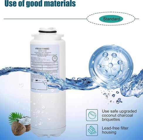 مرشح 51600C ، بديل لـ Elkay 51600C ، متوافق مع محطة زجاجة استبدال مرشح EZH2O ، بواسطة مرشح المياه المعتمد NSF/ANSI 42 ، مرشحات عالية السعة 51600 6000 جال in Kuwait