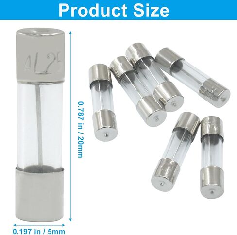 5x20mm 10A 250V Slow Blow Fuses 10 Amp 250 Volt 0.2 x 0.78 Inch Ceramic Time-delay Fuses T10AL250V (Pack of 20) in Kuwait