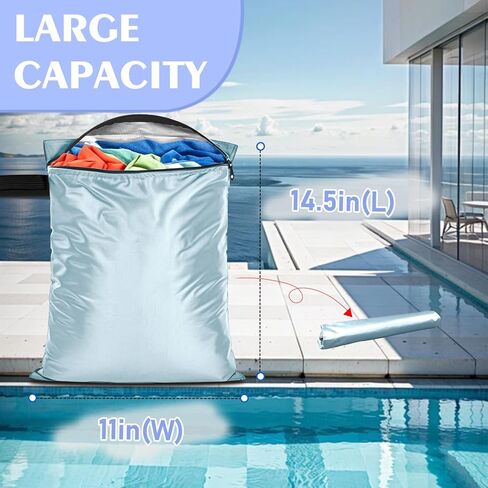 3 حزمة من ملابس الطفل حفاضات رطب الجفاف الأكياس الجافة المقاومة للماء ، 12 "x16" ، نسيج بوليستر متين مع شريط مقاوم للماء ، ملابس السباحة الرطبة والمنشفة للسفر الشاطئ الصالة الرياضية ، مع مقبض وسحاب ، أسود ، أسود in Kuwait