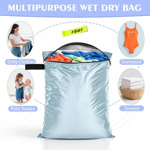 3 حزمة من ملابس الطفل حفاضات رطب الجفاف الأكياس الجافة المقاومة للماء ، 12 "x16" ، نسيج بوليستر متين مع شريط مقاوم للماء ، ملابس السباحة الرطبة والمنشفة للسفر الشاطئ الصالة الرياضية ، مع مقبض وسحاب ، أسود ، أسود in Kuwait