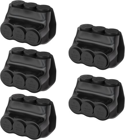 6pcs 4 منفذ إدخال أحادي الجوانب موصل الصنبور متعدد الجوانب 4-14 AWG ، موصل لصق كهربائي ، مطلي بالفينيل الأسود ، مصنفة مزدوجة لأسلاك النحاس والألومنيوم in Kuwait