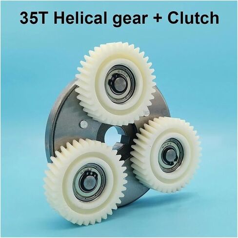 35T 47.3x13mm Nylon Helical Gear for E-Bike Hub Motors - Includes 7.94mm Bearings & 88mm Clutch (Left/Right) - Compatible with 500W/750W Electric Bike Motor Parts(Left Outlet Clutch) in Saudi Arabia