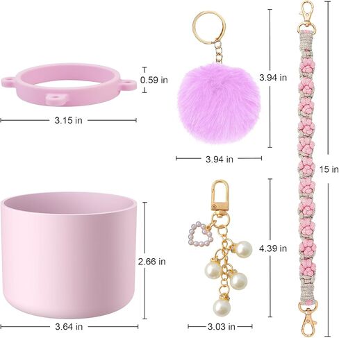 yoelike silicone boot accosities for Owala mater bottle ، anti slip protection sleeve handle blush ball ball chain for freesip ، twist ، and flip feth stael feth in Kuwait