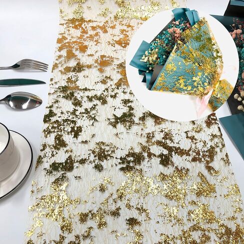 uxcell Lake Blue Table Runner Roll 11.4" x 45 Feet Sequin Foil Metallic Mesh Table Runner Decor Table Decorations for Wedding, Birthday Party, Christmas, New Year in Kuwait