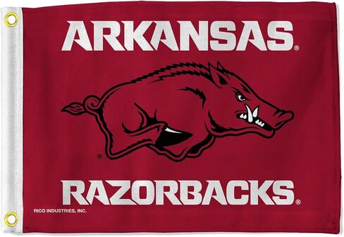 RICO Industries NCAA Arkansas Razorbacks الشعار الأساسي Red 12 "× 18" علم الأداة المساعدة - من جانب مزدوج - رائع للقوارب/لعبة الجولف/المنزل إلخ. in Saudi Arabia