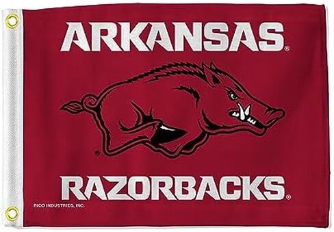 RICO Industries NCAA Arkansas Razorbacks الشعار الأساسي Red 12 "× 18" علم الأداة المساعدة - من جانب مزدوج - رائع للقوارب/لعبة الجولف/المنزل إلخ. in Saudi Arabia