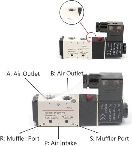 4V210-08 4V310-10 4V410-15 Pneumatic Electric Solenoid Valve Directional Control Magnetic Valve 24V 220V(4v310-10,DC12) in Saudi Arabia