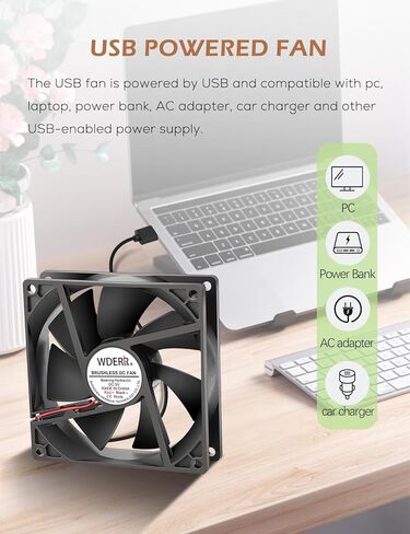 92mm x 25mm DC 5V Brushless Case Cooling Fan Receiver Terrarium Box Aquarium Equipment Cabinet Cooler in Saudi Arabia