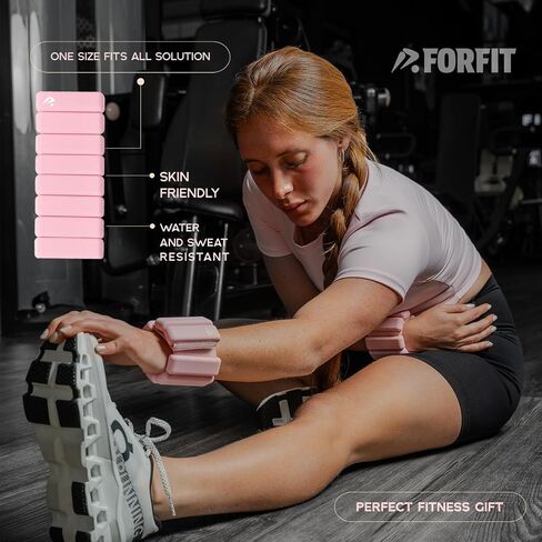 forfit | أوزان الرسغ | أوزان الكاحل للنساء والرجال - زوج 2 رطل (1 رطل لكل منهما) مع نطاقات المقاومة | الأوزان الدمبل مجموعة لليوغا ، بيلاتيس ، العلاج الطبيعي ، المشي | مجموعات الدمبل القابلة للتعديل للصالة الرياضية والمنزل in Kuwait