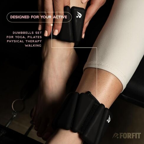 forfit | أوزان الرسغ | أوزان الكاحل للنساء والرجال - زوج 2 رطل (1 رطل لكل منهما) مع نطاقات المقاومة | الأوزان الدمبل مجموعة لليوغا ، بيلاتيس ، العلاج الطبيعي ، المشي | مجموعات الدمبل القابلة للتعديل للصالة الرياضية والمنزل in Kuwait