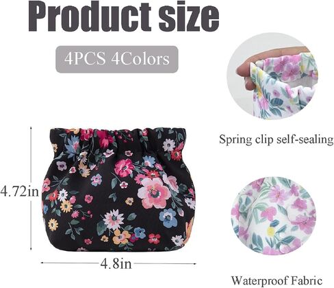 MIAO JIN 4 PCS Small Coin Purse Bulk, Squeeze Mini Coin bag Pouch Kit Pouch Accessories Organizer for Headphones Jewelry Women in Saudi Arabia