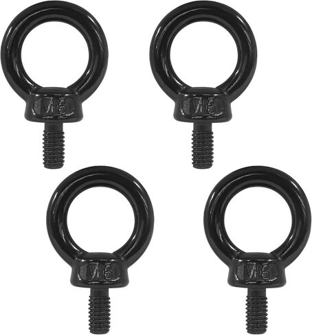 4pcs M8 رفع البراغي العين ، وآلات الفولاذ المقاوم للصدأ لرفع الكتف الترباس العين ، الأسود in Kuwait