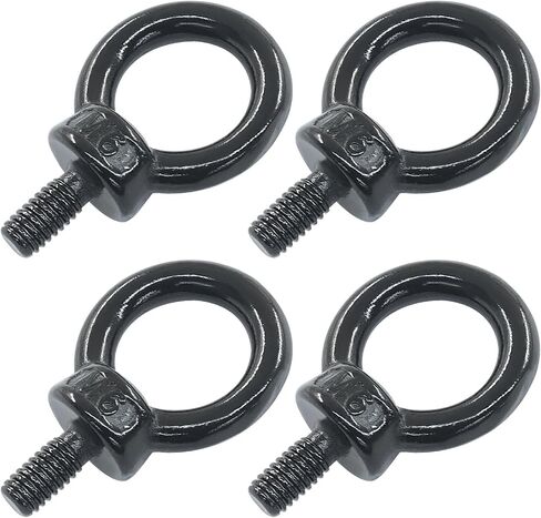 4pcs M8 رفع البراغي العين ، وآلات الفولاذ المقاوم للصدأ لرفع الكتف الترباس العين ، الأسود in Kuwait
