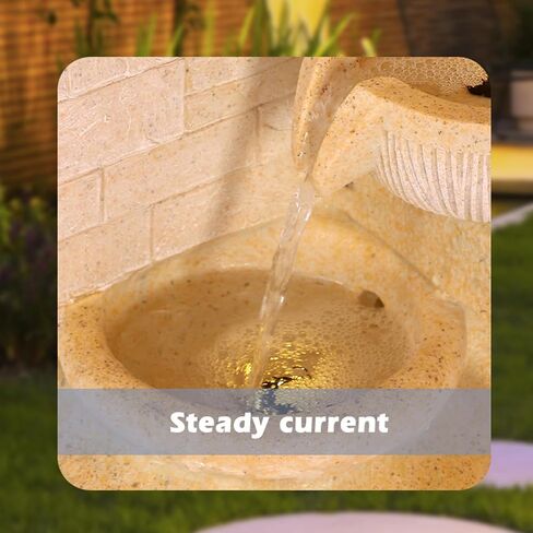 4-Tier Outdoor Indoor Water Feature Fountain, 32" H Indoor Cascading Waterfall with 3 LED Lights, Floor Standing Garden Fountain for Garden, Deck, Backyard, Patio, Yard (Grey) in Saudi Arabia