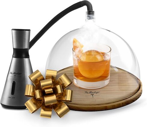Cocktail Smoker Kit – Whiskey Smoker Glass Dome Infuser for Old Fashioned – Crafty Mixologist Smoking Kit with Torch, Wood Plate & Flavored Chips – Smoker for Drinks in Saudi Arabia