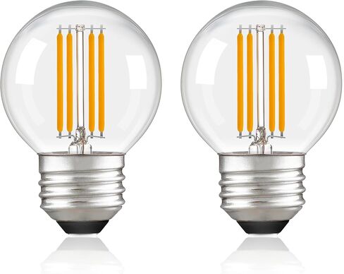 LED Dimmable LED G16.5 المصباح الكهربائي 40W متساوي 4W ، مصابيح كهربائية صغيرة مستديرة الكرة الأرضية قصيرة المصابيح الكهربائية للثريا ، المصباح ، الغرور الحمام ، الشمعدان ، أبيض دافئ 2700 كيلو متر ، حزمة من 2 in Kuwait