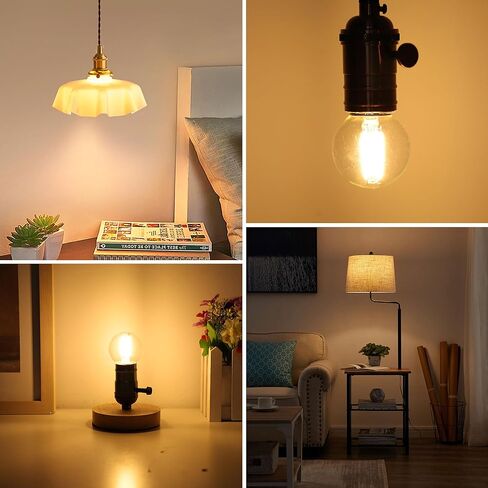 LED Dimmable LED G16.5 المصباح الكهربائي 40W متساوي 4W ، مصابيح كهربائية صغيرة مستديرة الكرة الأرضية قصيرة المصابيح الكهربائية للثريا ، المصباح ، الغرور الحمام ، الشمعدان ، أبيض دافئ 2700 كيلو متر ، حزمة من 2 in Kuwait