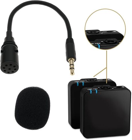 ECSiNG 3.5mm TRS Omnidirectional Condenser Microphone Length 17cm Compatible with DJI Wireless Mic Transmitters in Kuwait