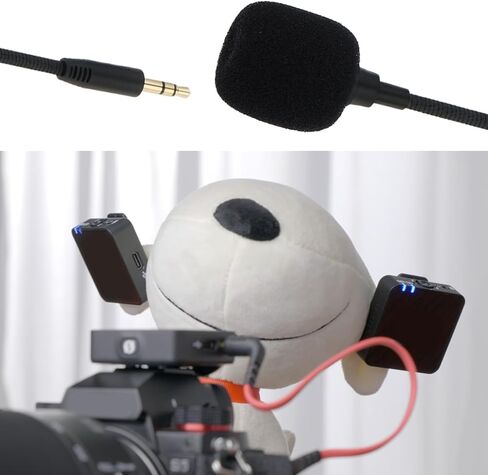 ECSiNG 3.5mm TRS Omnidirectional Condenser Microphone Length 17cm Compatible with DJI Wireless Mic Transmitters in Kuwait