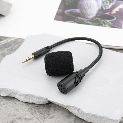 ECSiNG 3.5mm TRS Omnidirectional Condenser Microphone Length 17cm Compatible with DJI Wireless Mic Transmitters in Kuwait