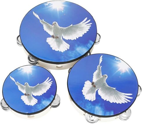 UPKOCH 3pcs Kids & Adult Tambourine Set -6'',8'', 10" Handheld Percussion Instruments with Double Row Jingle, Perfect for Beginners, Music Classes, and Parties in Saudi Arabia