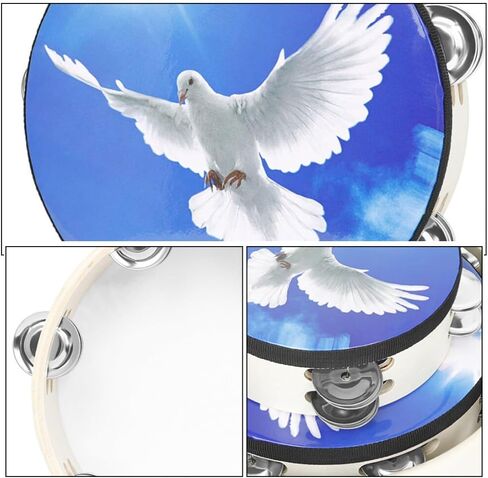 UPKOCH 3pcs Kids & Adult Tambourine Set -6'',8'', 10" Handheld Percussion Instruments with Double Row Jingle, Perfect for Beginners, Music Classes, and Parties in Saudi Arabia