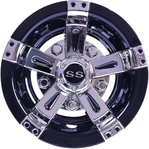 10 Inch Golf Cart Hub Caps Wheel Covers W/Chrome Spokes for EZGO Cub Car Yamaha in Saudi Arabia