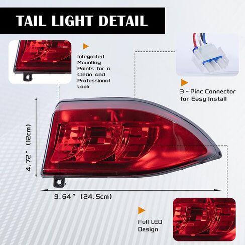 VPAHub Club Car Precedent LED Basic Light Kit （-08 up 48V, 1 LED Headlight with bumper, 2 LED taillight, 1 bucket harness, 1 basic wire harness, 1 Fuse wire harness, instruction & hardware included in Saudi Arabia
