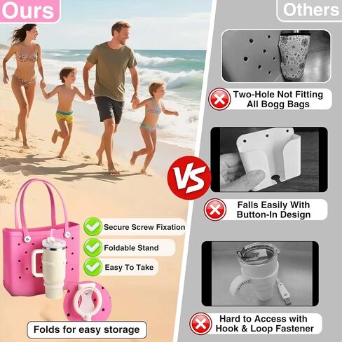 24-Piece Accessories for Bogg Bag– Cup Holder for Stanley 30/40oz, Cute Decorative Bag Charms, Insert Key Hooks, Silicone Phone Holder Women Tote Bags Organizer Kit for Beach, Travel & Daily Use in Saudi Arabia