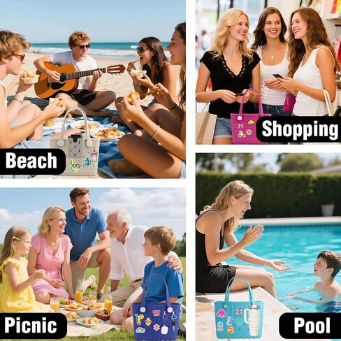 24-Piece Accessories for Bogg Bag– Cup Holder for Stanley 30/40oz, Cute Decorative Bag Charms, Insert Key Hooks, Silicone Phone Holder Women Tote Bags Organizer Kit for Beach, Travel & Daily Use in Saudi Arabia