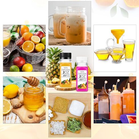 Sliner 150 pcs 2oz زجاجات بلاستيكية شفافة زجاجة عصير مصغرة مع غطاء المسمار الصغير فارغ قابلة لإعادة الاستخدام القابلة لإعادة الاستخدام ، فريزر ، حاوية مشروبات آمنة لمياه حليب العصير (لون مختلط) in Kuwait
