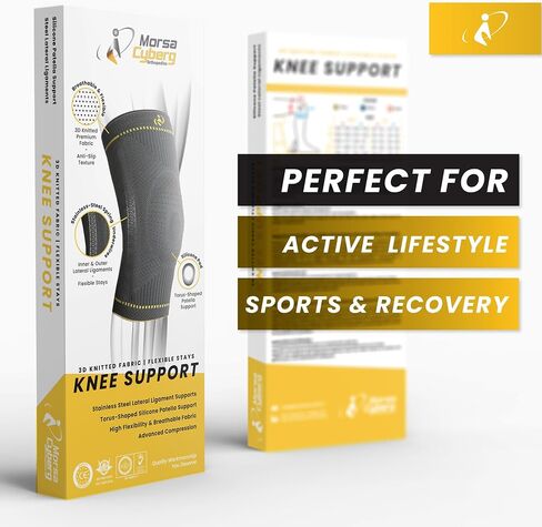 Morsa Cyberg Knee Support for Women ، ركبة الركبة للرجال ، الغضروف المفصلي ، الفولاذ المقاوم للصدأ مع الإقامات المرنة ، كم الركبة الرضفة ، الضغط ، الاستقرار ، الملاءمة ، مضاد للتعرق ، للجنسين ، الرمادي (كبير) in Saudi Arabia