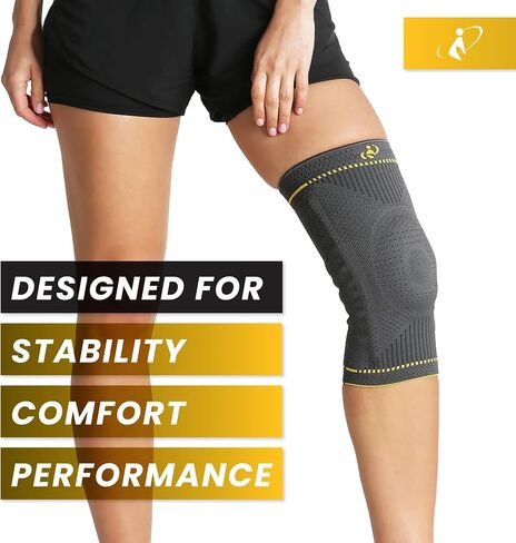 Morsa Cyberg Knee Support for Women ، ركبة الركبة للرجال ، الغضروف المفصلي ، الفولاذ المقاوم للصدأ مع الإقامات المرنة ، كم الركبة الرضفة ، الضغط ، الاستقرار ، الملاءمة ، مضاد للتعرق ، للجنسين ، الرمادي (كبير) in Saudi Arabia