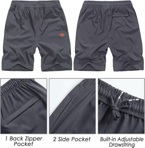 XinYangNi Men's Hiking Cargo Shorts with Zipper Pockets Lightweight Stretch Outdoor Quick Dry Shorts in Kuwait