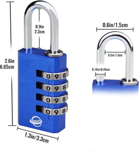 4-Digit Aluminum Combination Padlock for Gym,School Lockers,Toolbox,Fence Gate,and Employee Locker,(Purple 1pack) in Kuwait