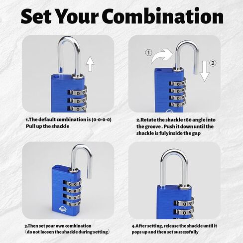 4-Digit Aluminum Combination Padlock for Gym,School Lockers,Toolbox,Fence Gate,and Employee Locker,(Purple 1pack) in Kuwait
